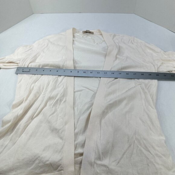 LOFT Outlet Women's Size Medium Sweater Cardigan Open Front Cream Preowned - Picture 6 of 11